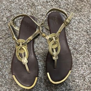 Gold and Brown Sandals